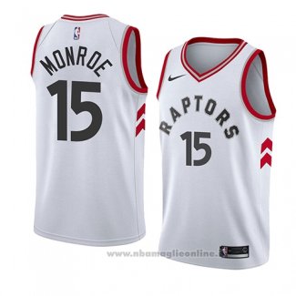 Maglia Toronto Raptors Greg Monroe NO 15 Association 2018 Bianco