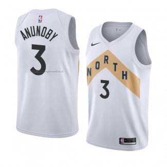 Maglia Toronto Raptors Og Anunoby NO 3 Citta 2018 Bianco