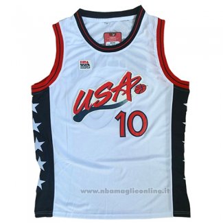 Maglia USA 1996 Reggie Miller NO 10 Bianco