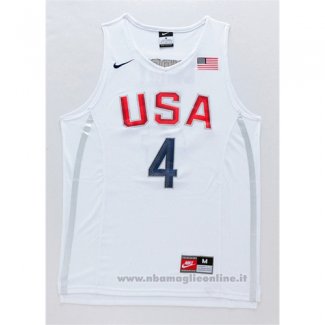 Maglia USA 2016 Stephen Curry NO 4 Bianco