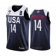 Maglia USA Khris Middleton NO 14 2019 FIBA Basketball World Cup Blu