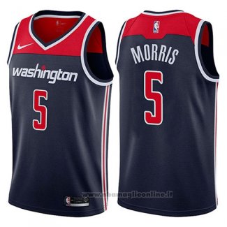 Maglia Washington Wizards Markieff Morris NO 5 Statement 2017-18 Blu