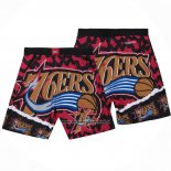 Pantaloncini Philadelphia 76ers Mitchell & Ness Arancione Rosso Nero