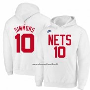 Felpa con Cappuccio Brooklyn Nets Ben Simmons Classic 2022-23 Bianco