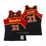 Maglia Atlanta Hawks Dominique Wilkins #21 Mitchell & Ness 1986-87 Nero