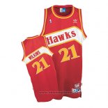 Maglia Atlanta Hawks Dominique Wilkins NO 21 Throwback Rosso