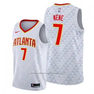 Maglia Atlanta Hawks Nene NO 7 Association 2019-20 Bianco