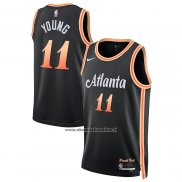 Maglia Atlanta Hawks Trae Young #11 Citta 2022-23 Nero