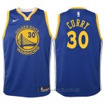 Maglia Bambino Golden State Warriors Stephen Curry NO 30 2017-18 Blu