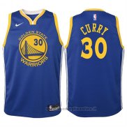 Maglia Bambino Golden State Warriors Stephen Curry NO 30 2017-18 Blu