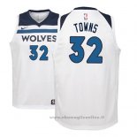 Maglia Bambino Minnesota Timberwolves Karl-Anthony Towns NO 32 2017-18 Bianco