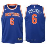 Maglia Bambino New York Knicks Kristaps Porzingis NO 6 2017-18 Blu