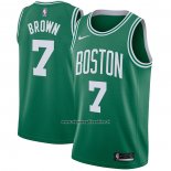 Maglia Boston Celtics Jaylen Brown #7 Icon 2020-21 Verde