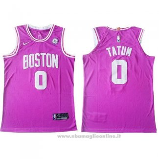Maglia Boston Celtics Jayson Tatum NO 0 Authentic Rosa