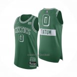Maglia Boston Celtics Jayson Tatum #0 Citta Autentico Verde