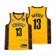 Maglia Brooklyn Nets James Harden #13 Citta 2020-21 Giallo