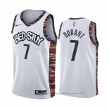 Maglia Brooklyn Nets Kevin Durant NO 7 Citta 2019-20 Bianco