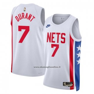 Maglia Brooklyn Nets Kevin Durant #7 Classic 2022-23 Bianco