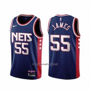 Maglia Brooklyn Nets Mike James #55 Citta 2021-22 Blu