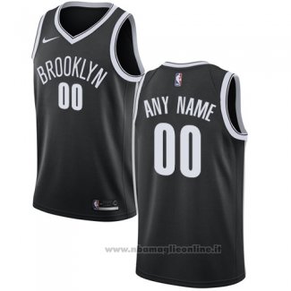 Maglia Brooklyn Nets Personalizzate 17-18 Nero