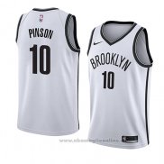 Maglia Brooklyn Nets Theo Pinson NO 10 Association 2018 Bianco