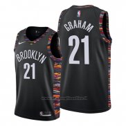 Maglia Brooklyn Nets Treveon Graham NO 21 Citta Edition Nero