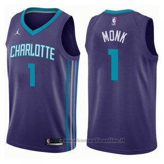 Maglia Charlotte Hornets Malik Monk NO 1 Statement 2017-18 Viola