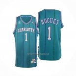 Maglia Charlotte Hornets Muggsy Bogues #1 Throwback Blu