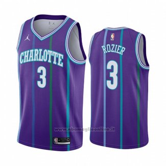 Maglia Charlotte Hornets Terry Rozier NO 3 Hardwood Classics Viola