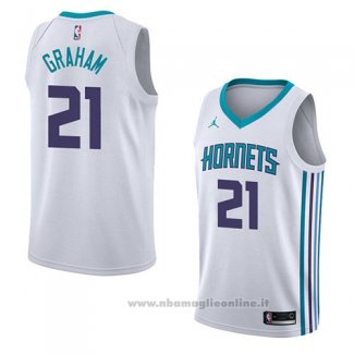 Maglia Charlotte Hornets Treveon Graham NO 21 Association 2018 Bianco