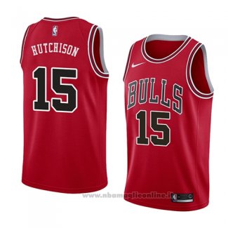 Maglia Chicago Bulls Chandler Hutchison NO 15 Icon 2018 Rosso