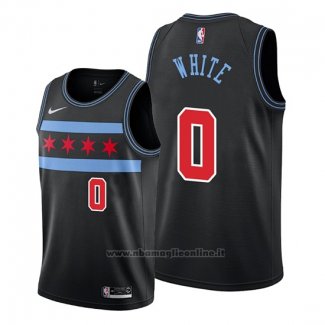 Maglia Chicago Bulls Coby White NO 0 Citta 2018-19 Nero