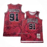 Maglia Chicago Bulls Dennis Rodman #91 Asian Heritage Throwback 1997-98 Rosso