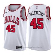 Maglia Chicago Bulls Denzel Valentine NO 45 Association 2017-18 Bianco