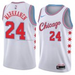 Maglia Chicago Bulls Lauri Markkanen NO 24 Citta 2018 Bianco