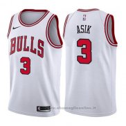 Maglia Chicago Bulls Omer Asik NO 3 Association 2017-18 Bianco