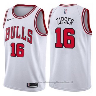 Maglia Chicago Bulls Paul Zipser NO 16 Association 2017-18 Bianco