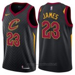 Maglia Cleveland Cavaliers Lebron James NO 23 Statement 2017-18 Nero