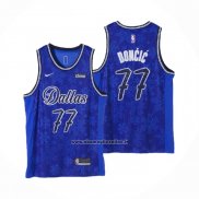 Maglia Dallas Mavericks Luka Doncic #77 Fashion Royalty Blu