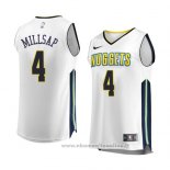 Maglia Denver Nuggets Paul Millsap NO 4 Association 2017-18 Bianco