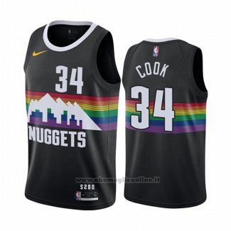 Maglia Denver Nuggets Tyler Cook NO 34 Citta Nero