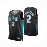 Maglia Detroit Pistons Cade Cunningham No 2 Citta 2025-26 Nero