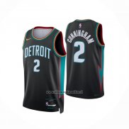 Maglia Detroit Pistons Cade Cunningham No 2 Citta 2025-26 Nero