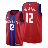 Maglia Detroit Pistons Derrick Walton NO 12 Citta 2019-20 Rosso