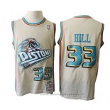 Maglia Detroit Pistons Grant Hill NO 33 Throwback Crema