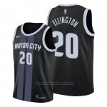 Maglia Detroit Pistons Wayne Ellington NO 20 Citta Nero