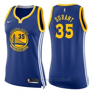 Maglia Donna Golden State Warriors Kevin Durant NO 35 Icon 2017-18 Blu