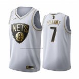 Maglia Golden Edition Brooklyn Nets Kevin Durant NO 7 Bianco