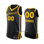 Maglia Golden State Warriors Jonathan Kuminga #00 Citta Autentico 2023-24 Nero