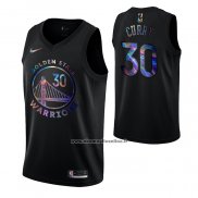 Maglia Golden State Warriors Stephen Curry #30 Iridescent Logo Nero